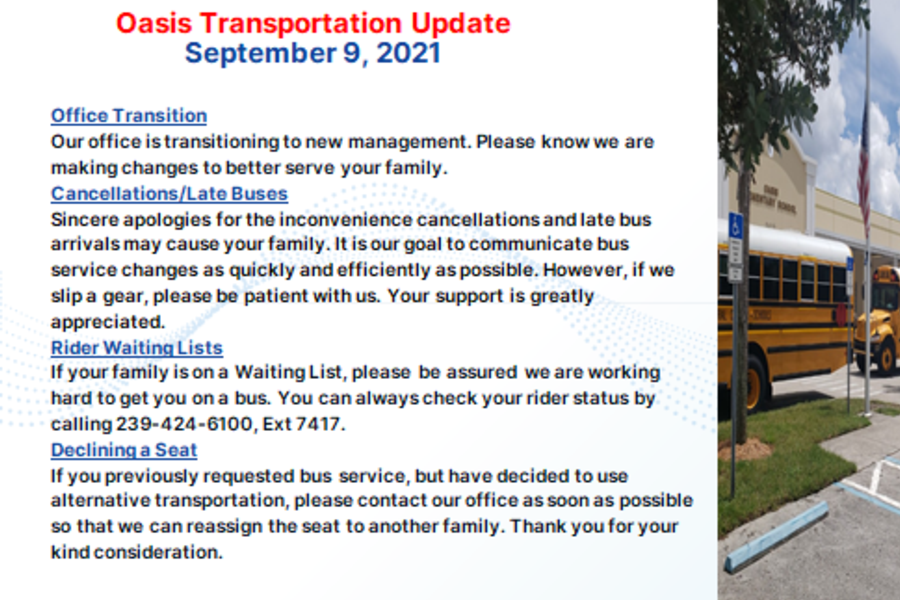 Oasis Transportation News Update 